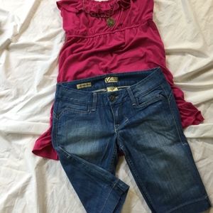 William Rast Women's Lisa Long Short Medium Wash